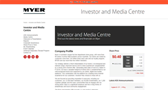 Desktop Screenshot of investor.myer.com.au