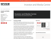 Tablet Screenshot of investor.myer.com.au